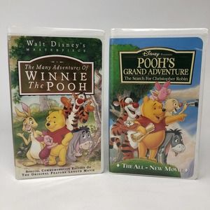 Disney Winnie the Pooh VHS Set Grand Adventure Search for Christopher Robin